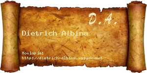 Dietrich Albina névjegykártya